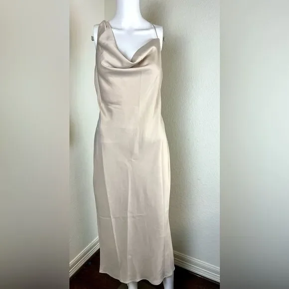 Anthropologie BHLD August Satin Charmeuse Midi Dress - Picture 4 of 15